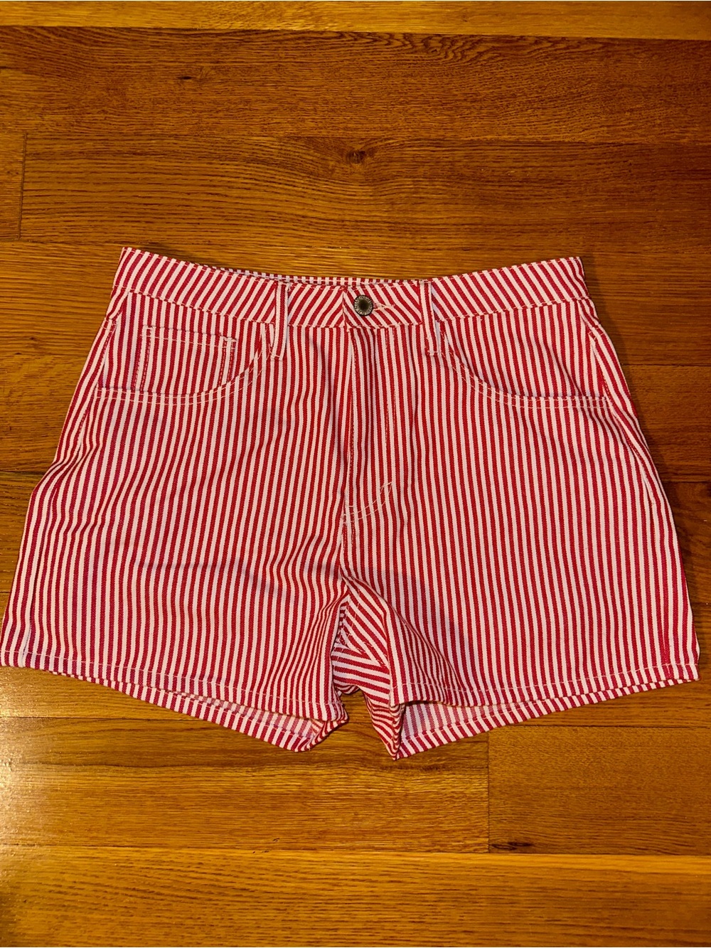 Wishlist Red & White Striped High-Waist Shorts